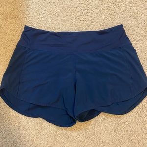 Lululemon Speed Up Mid-Rise Lined Short 4"- Navy Blue